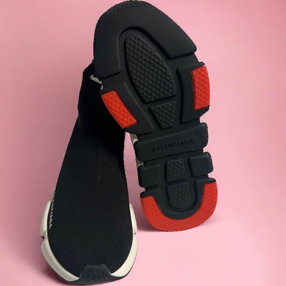 Balenciaga Speed Trainers Black Res White Sneaker Women Size 5 Runner Platform - Picture 7 of 10